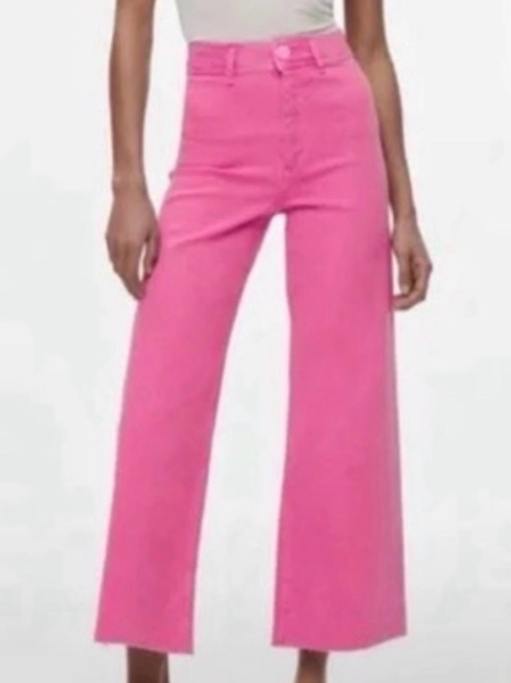 ZARA Marine Pink High-Rise Wide Leg Women’s Jeans Sz 14